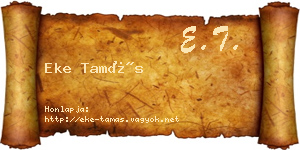 Eke Tamás névjegykártya